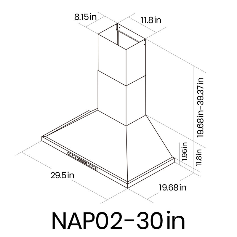 EKON KITCHEN EXPERT 30 Inches 900 Cubic Feet Per Minute CFM Convertible